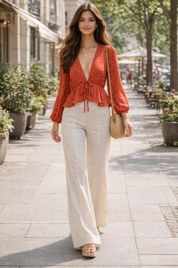 TOP in ORANGE/NAVY