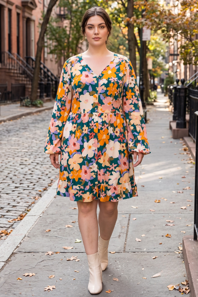 PLUS SHORT DRESS in H.GREEN