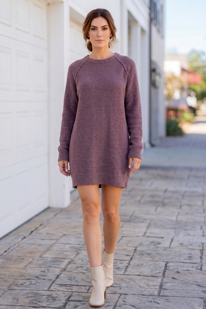 SHORT DRESS in BROWN